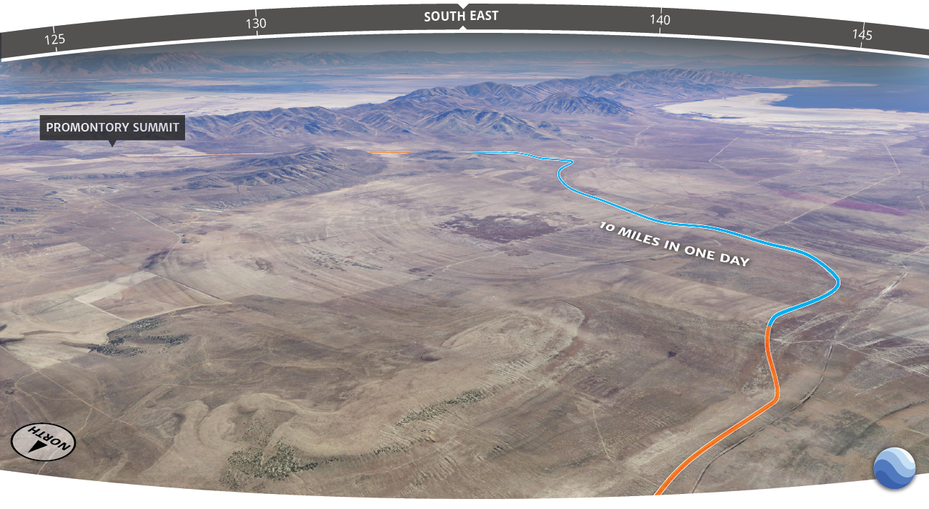 Map of the ten miles laid in one day