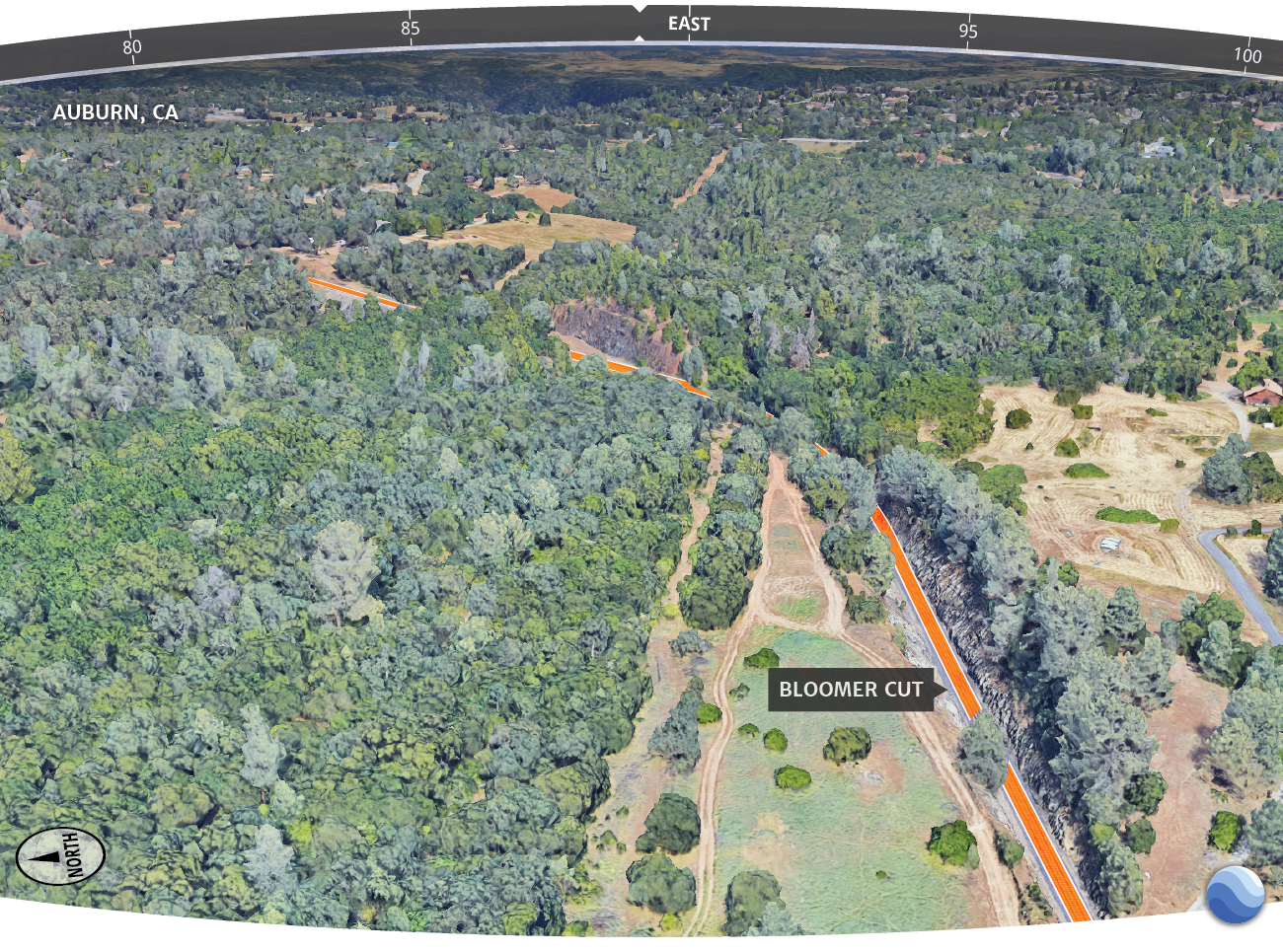 Map of Bloomer Cut