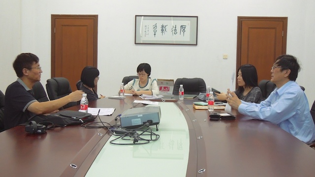 Meeting with Zhang Guoxiong, vice president of Wuyi University